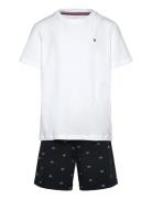 S/S Jersey Pj Set Pyjamassæt White Tommy Hilfiger