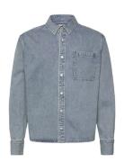 Regular Fit Denim Shirtlight Vintage Indigo Tops Shirts Denim Shirts B...