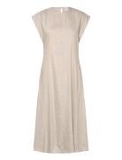 Stretch Linen Midi Dress Knælang Kjole Beige Calvin Klein