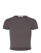 Vile Tee Plum Grey Hemp Designers T-shirts & Tops Short-sleeved Brown ...