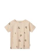 Apia Printed Shortsleeve T-Shirt Tops T-Kortærmet Skjorte Beige Liewoo...