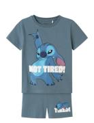Nmmarush Stitch Nreg Ss Nightset Wdi Pyjamassæt Blue Name It
