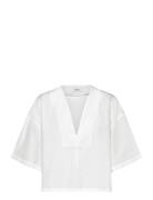 Julianna Blouse Designers Blouses Short-sleeved White Stylein