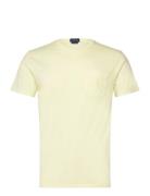 Custom Slim Mineral-Dyed Pocket T-Shirt Tops T-Kortærmet Skjorte Yello...