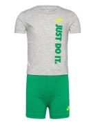 Ks-Knit Short Set Sport Sets With Short-sleeved T-shirt Multi/patterne...
