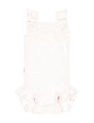 Baby Rib Romper Bodysuits Short-sleeved Pink Gugguu