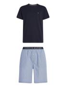 Ss Woven Pj Set Print Pyjamas Nattøj Navy Tommy Hilfiger