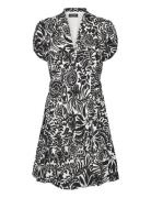 Floral Crepe Short-Sleeve Dress Kort Kjole Black Lauren Ralph Lauren