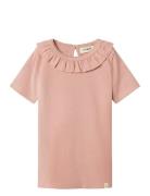 Nmflalo Tan Ss Slim Top Lil Tops T-Kortærmet Skjorte Pink Lil'Atelier