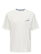 Onsmilo Sketch Rlx Coast Ss Tee Tops T-Kortærmet Skjorte White ONLY & ...