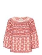 Crtiah Frill Shirt Tops Shirts Long-sleeved Red Cream