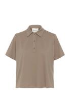 Abbymw Polo Tee Tops T-shirts & Tops Polos Brown My Essential Wardrobe