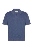Sunfaded Ss Polo Designers Knitwear Short Sleeve Knitted Polos Blue GA...