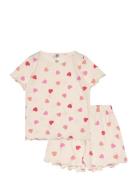Pyjama Tee Shorts Hearts 2 Pac Pyjamassæt Pink Lindex