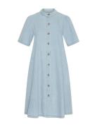 Mschjolene Elena 2/4 Shirt Dress Kort Kjole Blue MSCH Copenhagen