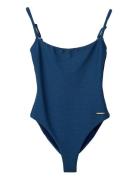 Textured Swimsuit Badedragt Badetøj Navy Lexington Clothing