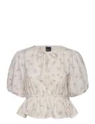 Peplum Top Tops T-shirts & Tops Short-sleeved Cream Gina Tricot