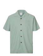 Slhloose-Plisse Resort Ss Shirt Ex Tops Shirts Short-sleeved Green Sel...