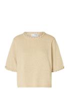 Slfalma 2/4 Knit O-Neck Tops Knitwear Jumpers Beige Selected Femme