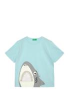 T-Shirt Tops T-Kortærmet Skjorte Blue United Colors Of Benetton