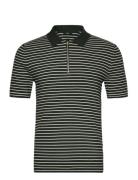 Fallow Designers Knitwear Short Sleeve Knitted Polos Black Reiss
