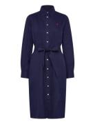 9/1 Dw Linen-Sls-Dad Knælang Kjole Navy Polo Ralph Lauren