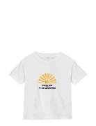 Sommer Sun T-Shirt Tops T-Kortærmet Skjorte White Fliink