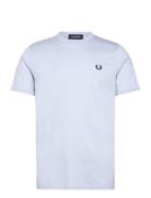 Ringer T-Shirt Tops T-Kortærmet Skjorte Blue Fred Perry