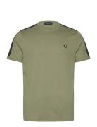 C Taped Ringer T-Shirt Tops T-Kortærmet Skjorte Khaki Green Fred Perry