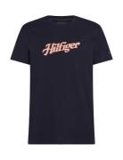 Hilfiger Summer Script Tee Tops T-Kortærmet Skjorte Black Tommy Hilfig...
