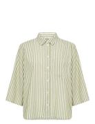 Sc-Rosette Tops Shirts Long-sleeved Green Soyaconcept