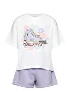 Ks-Knit Short Set Sport Sets With Short-sleeved T-shirt Purple Convers...