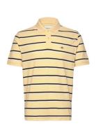 Striped Ss Polo Designers Polos Short-sleeved Yellow GANT