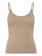 Basic Strap Singlet Tops T-shirts & Tops Sleeveless Beige Gina Tricot