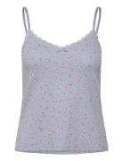 Cami Pointelle Lace Flower Top Blue Hunkemöller