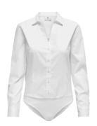Jdymio L/S Bodystocking Wvn Noos Tops Shirts Long-sleeved White JDY