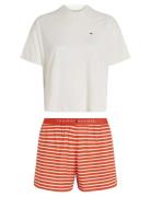 Ss Prt Pj Short Set  Pyjamas Nattøj Cream Tommy Hilfiger