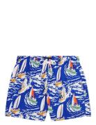 Medium Drawstring Print Badeshorts Blue Tommy Hilfiger