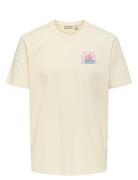 Onsita Ss Reg Tee Tops T-Kortærmet Skjorte Cream ONLY & SONS