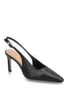 Squared Toe High Heel Slingback Shoes Sling Backs Heeled Slingbacks Bl...