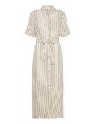 Objsanne Re Ancle Shirt Dress Aop Div Knælang Kjole Cream Object