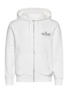 Hilfiger Stacked Hooded Zip Th Tops Sweatshirts & Hoodies Hoodies Whit...