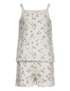 Pajama Pointelle Ss Pyjamassæt White Lindex