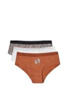 Jackie Lace - 3 Shorties Trusser, Tanga Briefs Brown Etam