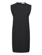 Heavy Viscose Ns Shift Dress Knælang Kjole Black Calvin Klein