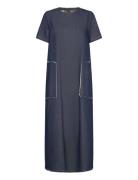Objharlow S/S Long Dress E Div Maxikjole Festkjole Blue Object