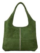 Suede Clea Crochet Bag Shopper Taske Green Becksöndergaard