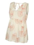 Mlshell S/L Wo Top Tops T-shirts & Tops Sleeveless Cream Mamalicious