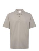 Ss Stripe Strech Jacquard Polo Tops Polos Short-sleeved Beige Calvin K...