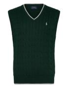 Cable-Knit Cotton Sweater Vest Vest Green Polo Ralph Lauren